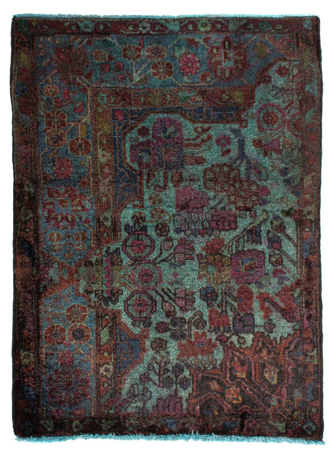 Tapis persan - Nomadic - 111 x 80 cm - bleu clair