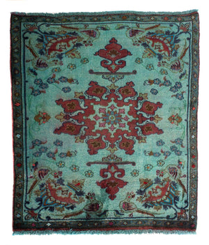 Tapis persan - Classique carré  - 105 x 104 cm - bleu clair