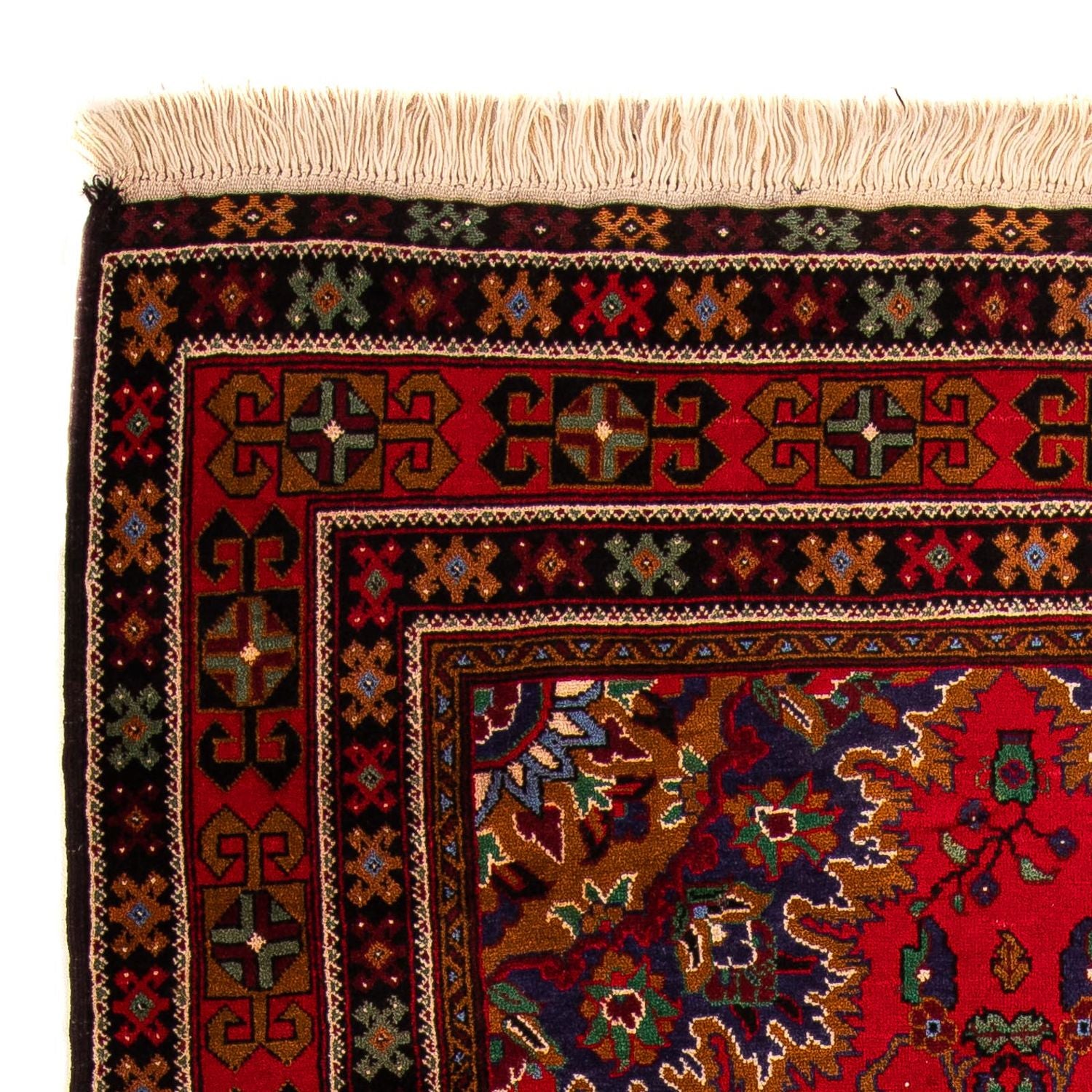 Tapis de couloir Tapis afghan - 205 x 114 cm - rouge foncé