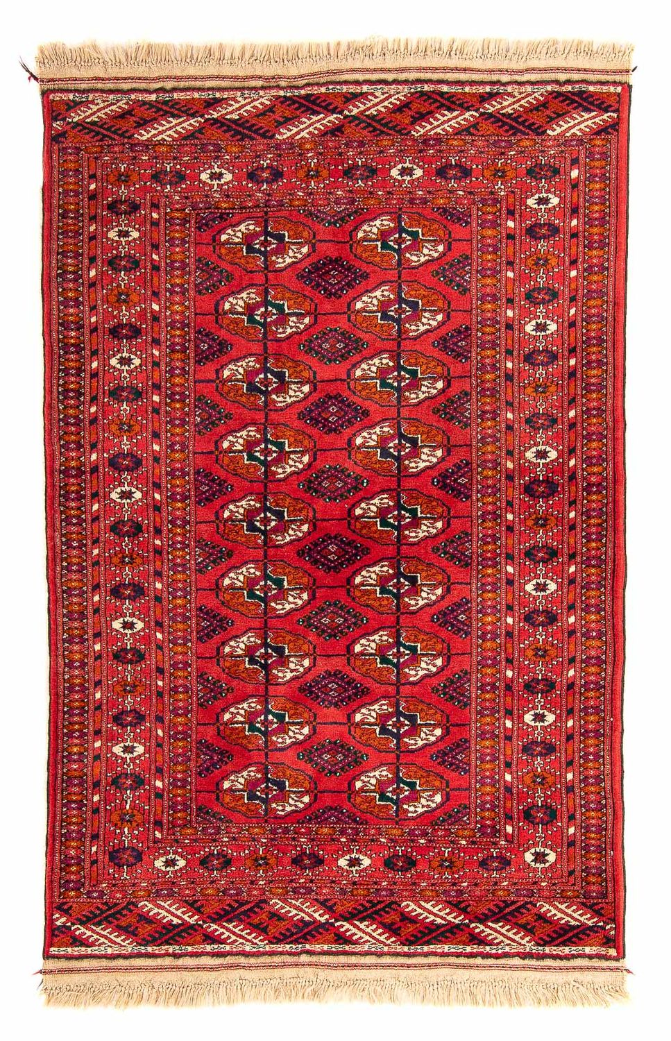 Tapis Turkaman - 123 x 83 cm - rouge foncé