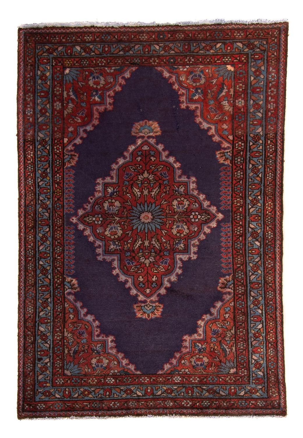 Tapis persan - Nomadic - 150 x 105 cm - bleu foncé