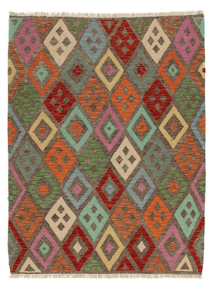 Tapis Kelim - Splash - 194 x 151 cm - multicolore