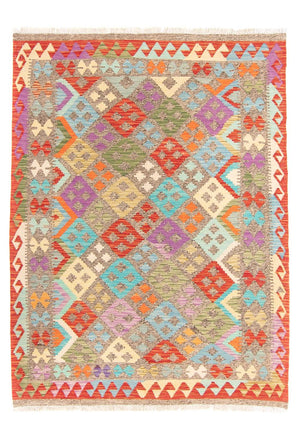 Tapis Kelim - Splash - 206 x 155 cm - multicolore