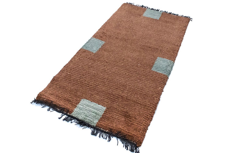 Nepal Teppich 140 x 70 cm - braun