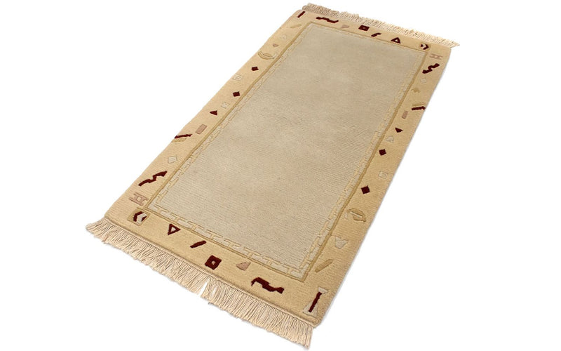 Nepal Teppich 140 x 70 cm - beige