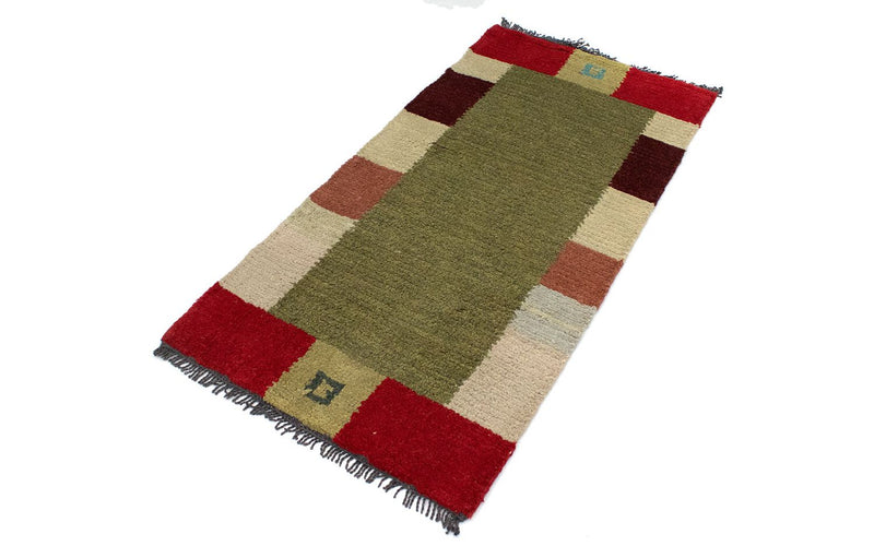 Tapis Népalais - 140 x 70 cm - vert