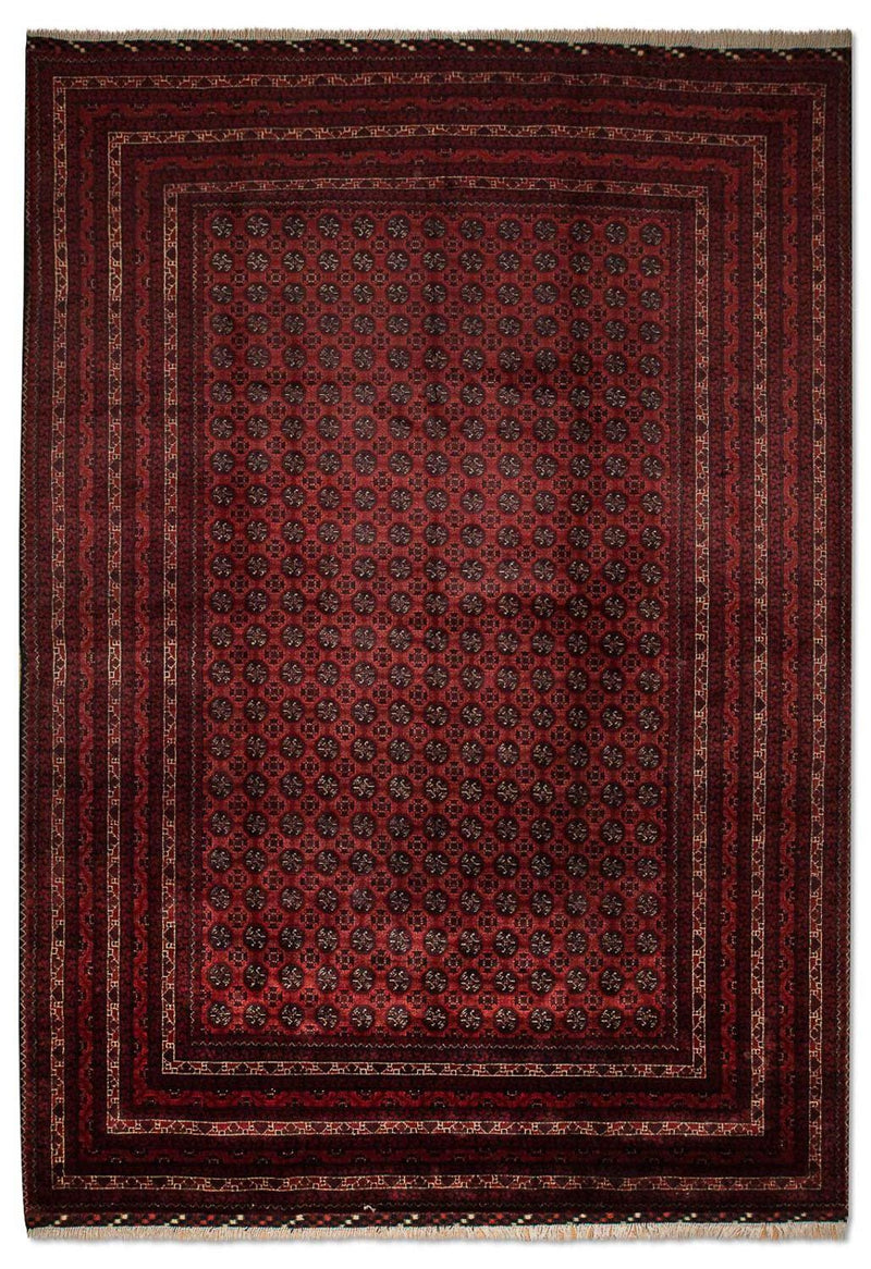 Tapis afghan - Boukhara - 299 x 195 cm - rouge