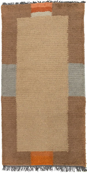 Tapis Népalais - 140 x 70 cm - marron clair