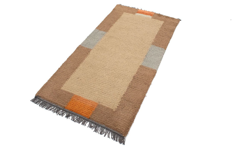 Tapis Népalais - 140 x 70 cm - marron clair