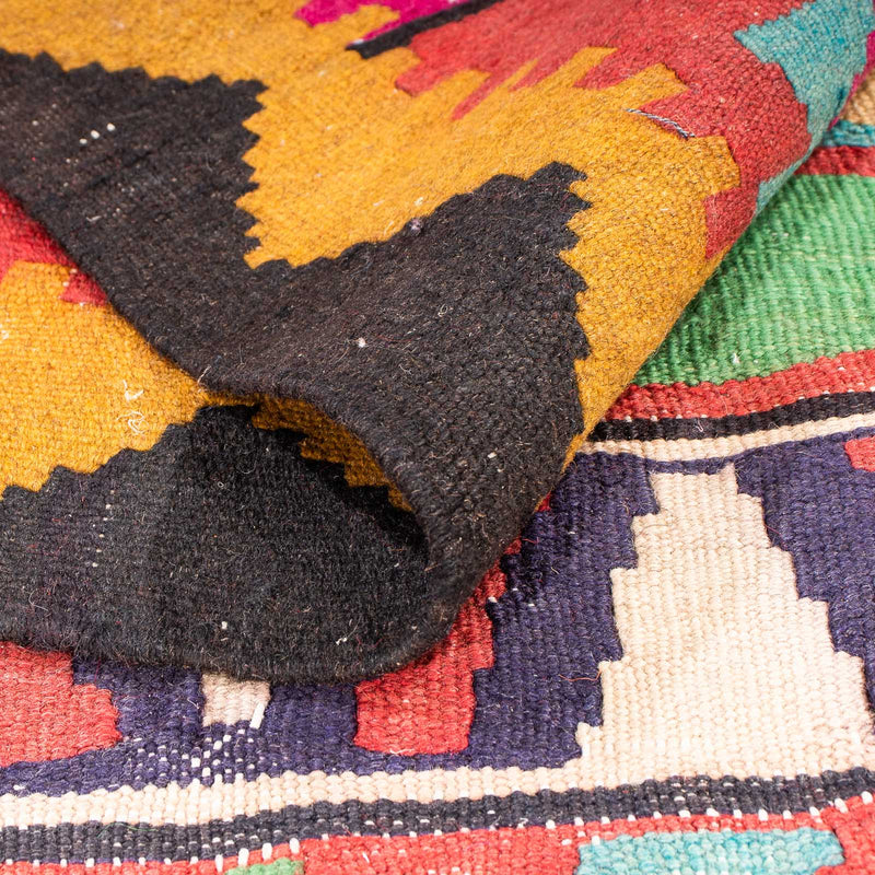 Tapis de couloir Tapis Kelim - Vieux - 355 x 140 cm - multicolore