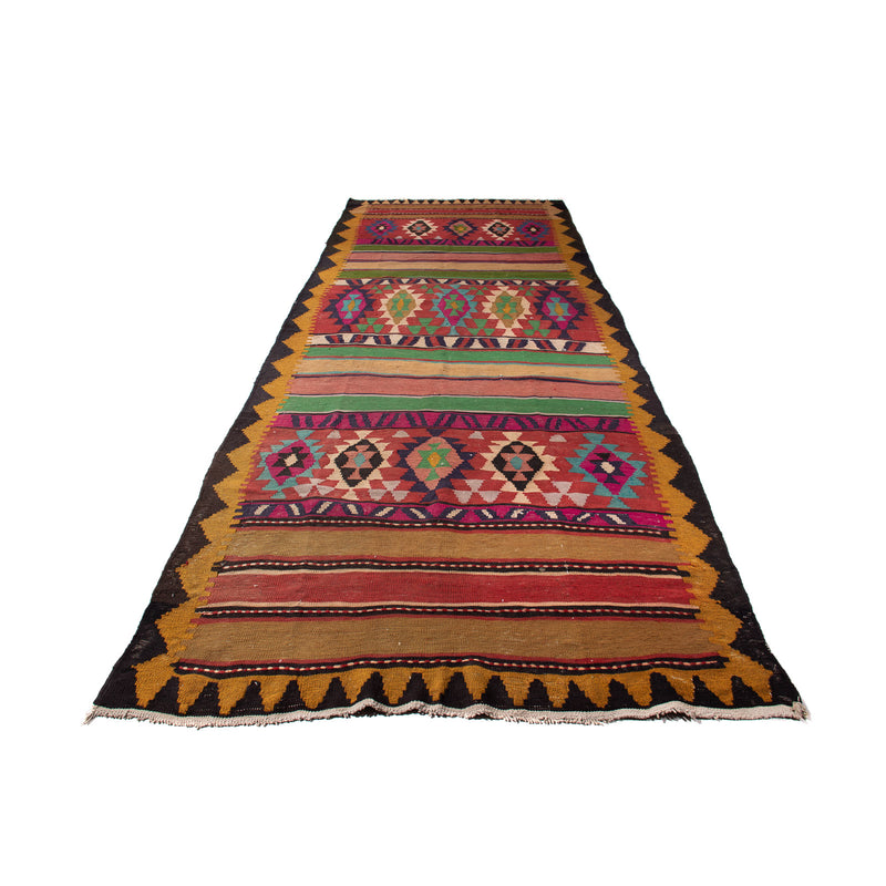 Tapis de couloir Tapis Kelim - Vieux - 355 x 140 cm - multicolore