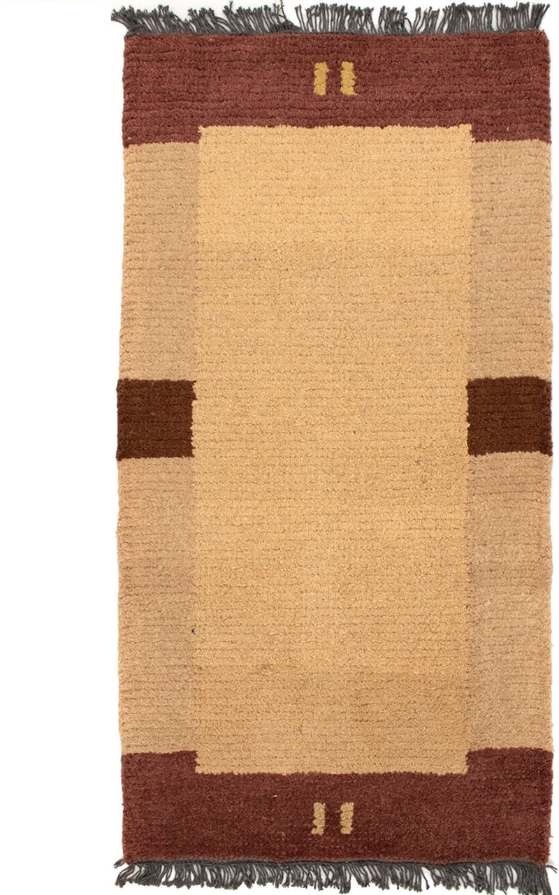 Tapis Népalais - 140 x 70 cm - marron clair