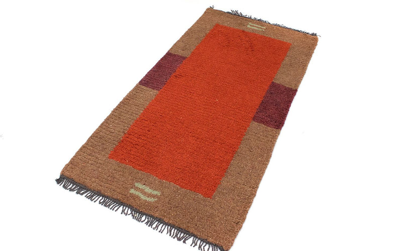 Tapis Népalais - 140 x 70 cm - rouge