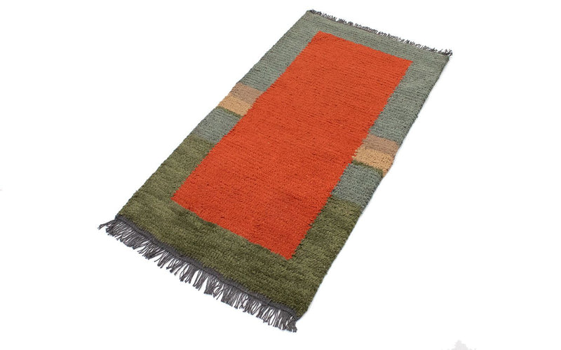 Tapis Népalais - 140 x 70 cm - rouge