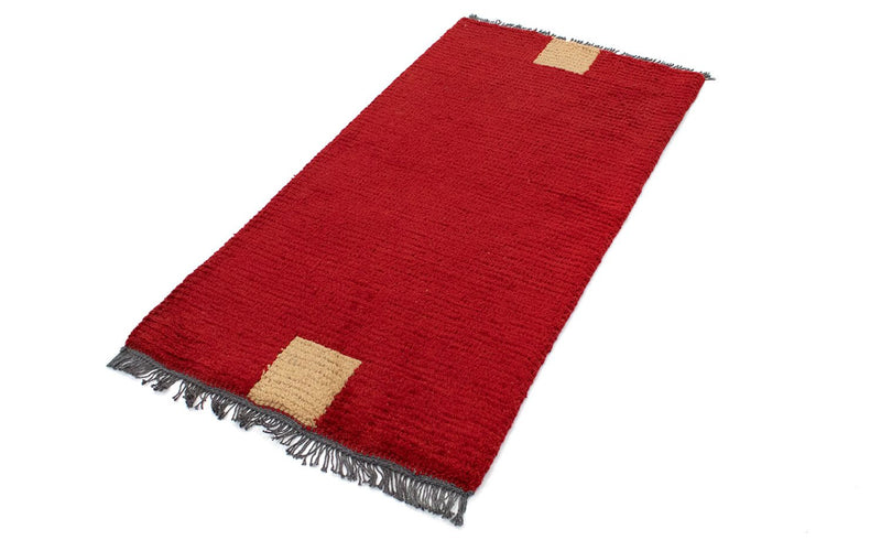 Tapis Népalais - 140 x 70 cm - rouge