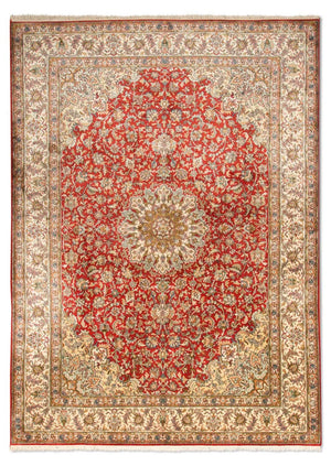 Tapis en soie - Soie du Cachemire - 218 x 156 cm - rouge