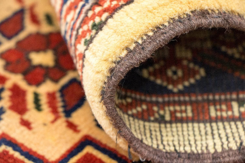 Tapis de couloir Tapis afghan - Hatschlu - 283 x 86 cm - beige