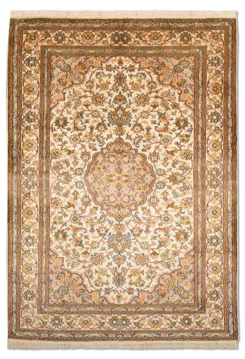 Tapis en soie - Soie du Cachemire - 184 x 124 cm - beige