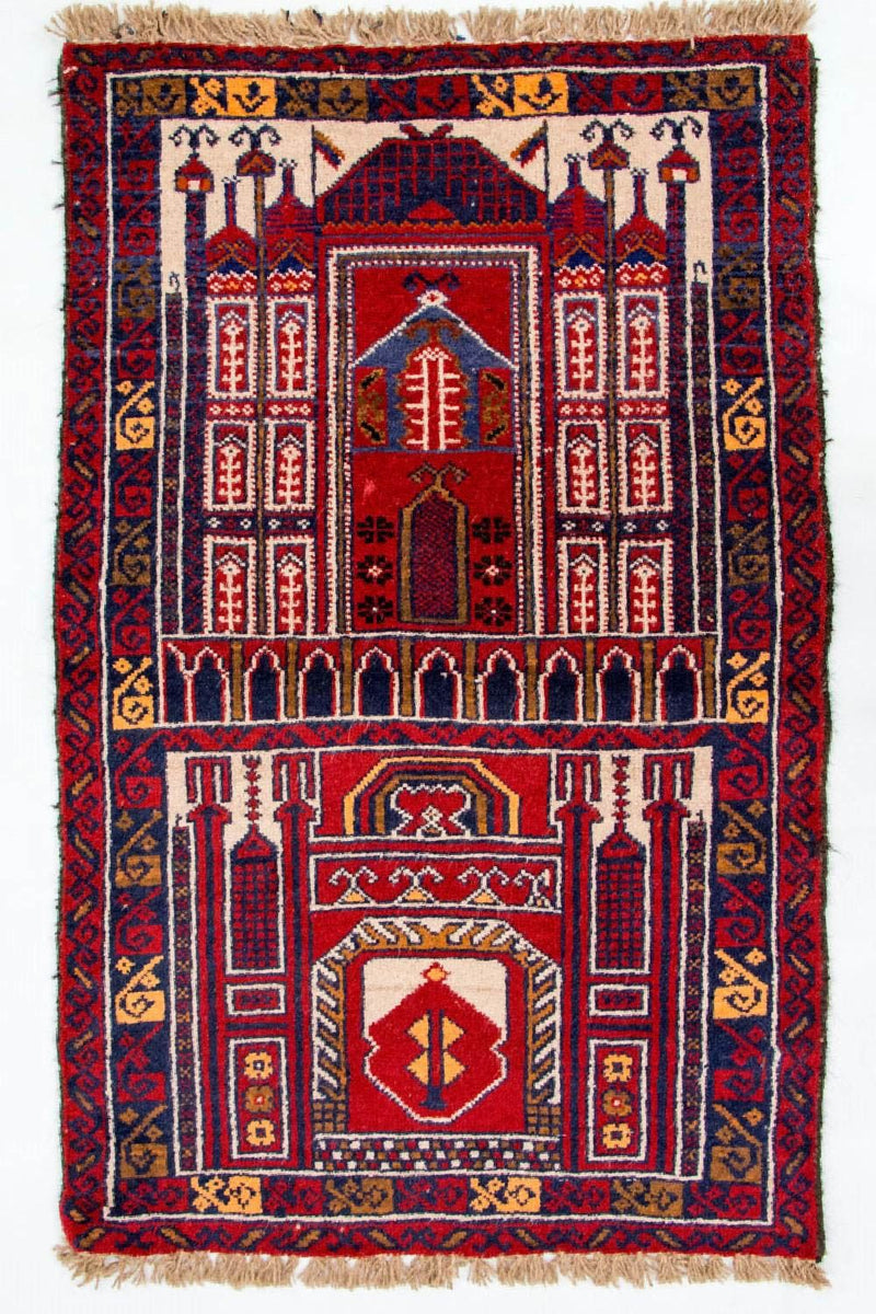 Tapis Belutsch - 127 x 77 cm - multicolore