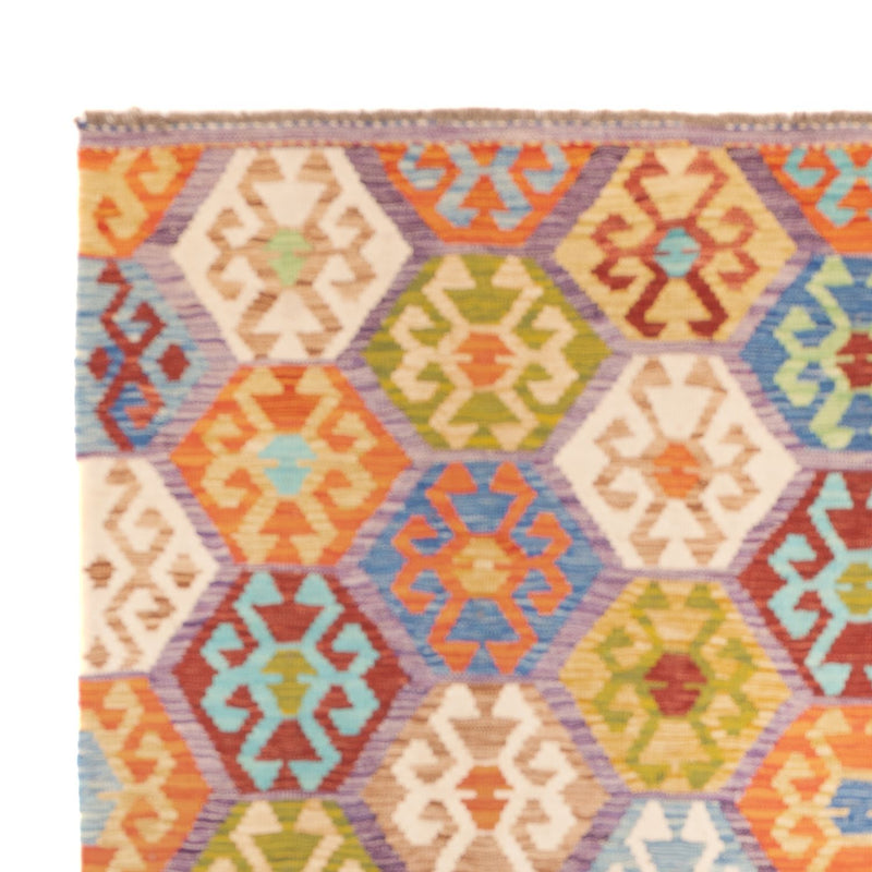 Tapis Kelim - Splash carré  - 201 x 189 cm - multicolore