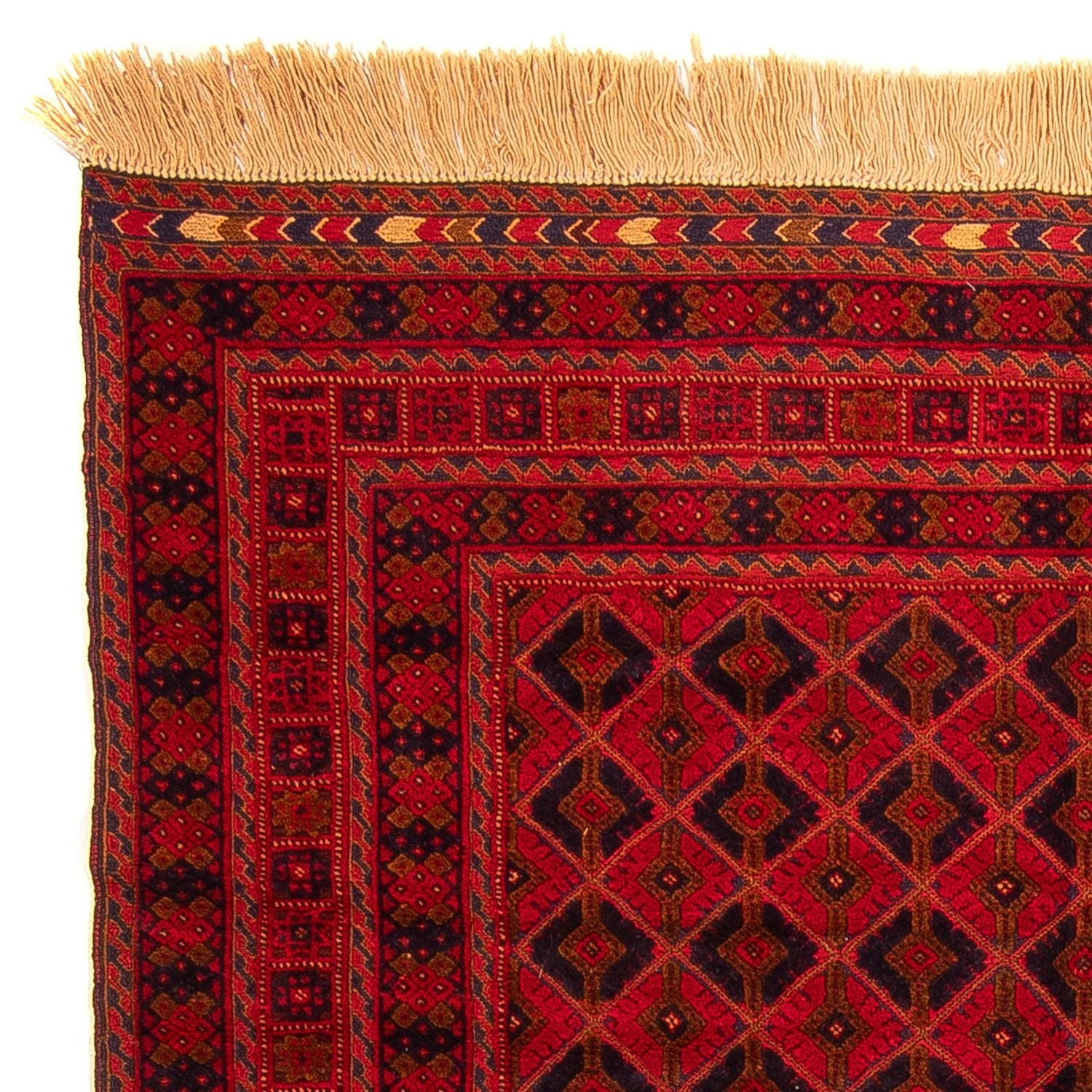 Tapis Turkaman - 190 x 153 cm - rouge foncé
