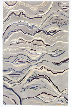 Tapis design - 243 x 153 cm - argent