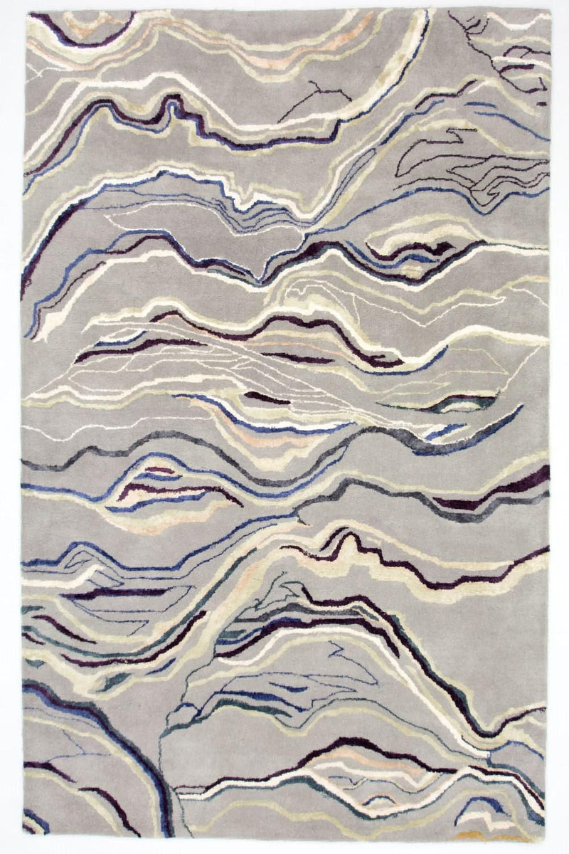 Tapis design - 243 x 153 cm - argent
