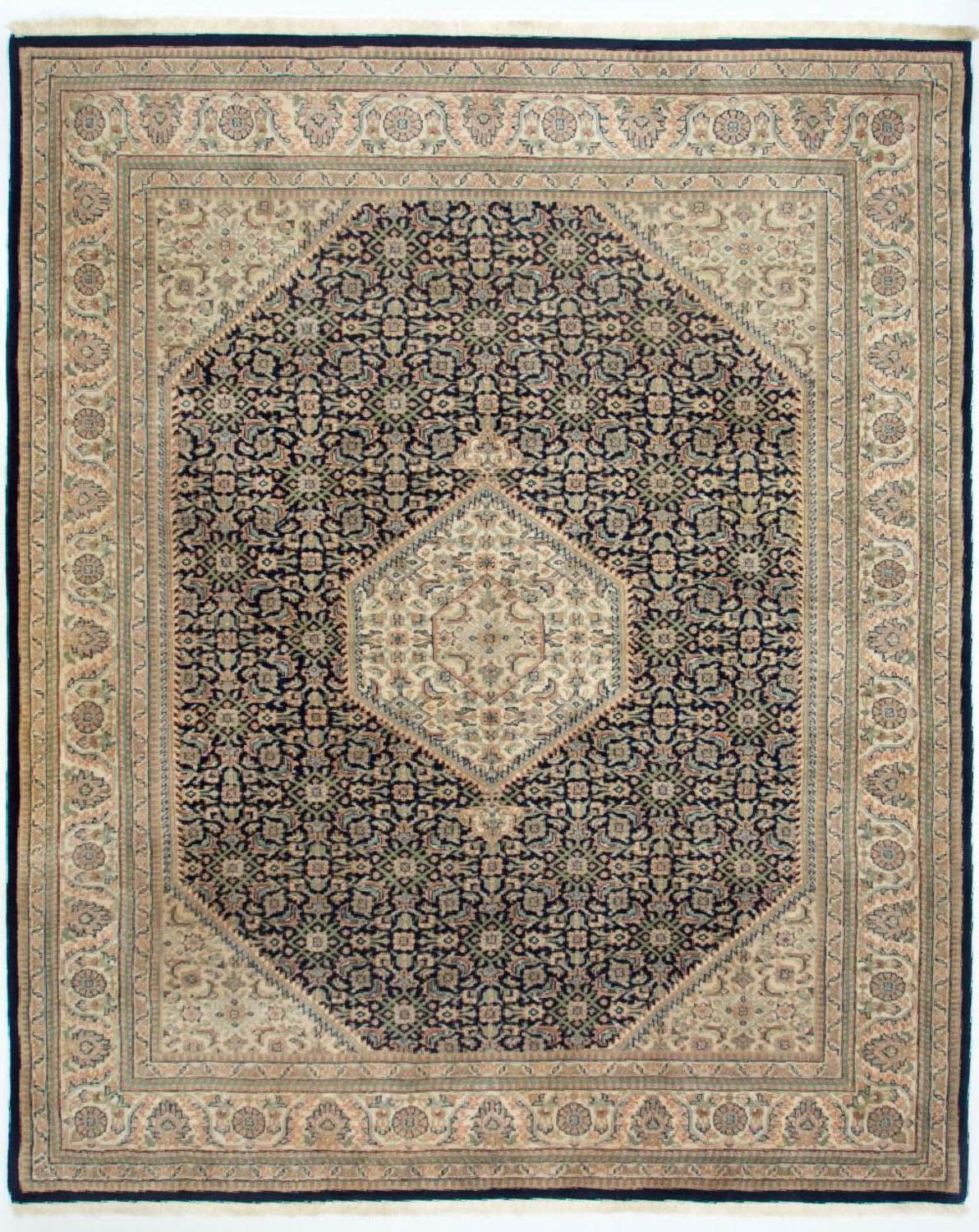 Tapis persan - Bidjar - 248 x 196 cm - bleu foncé
