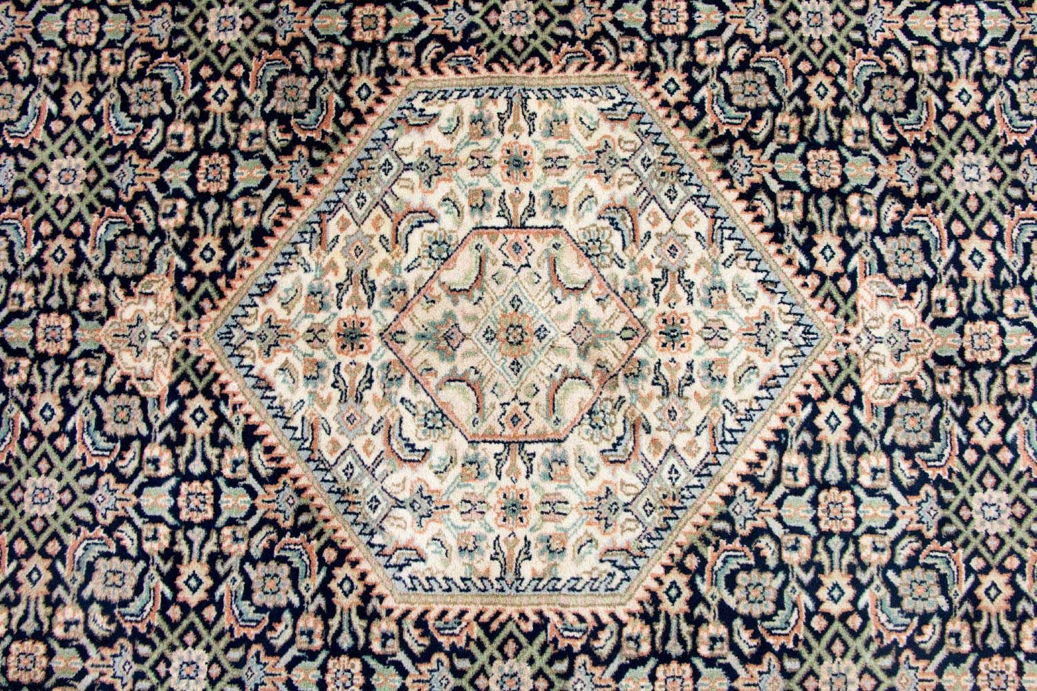 Tapis persan - Bidjar - 248 x 196 cm - bleu foncé