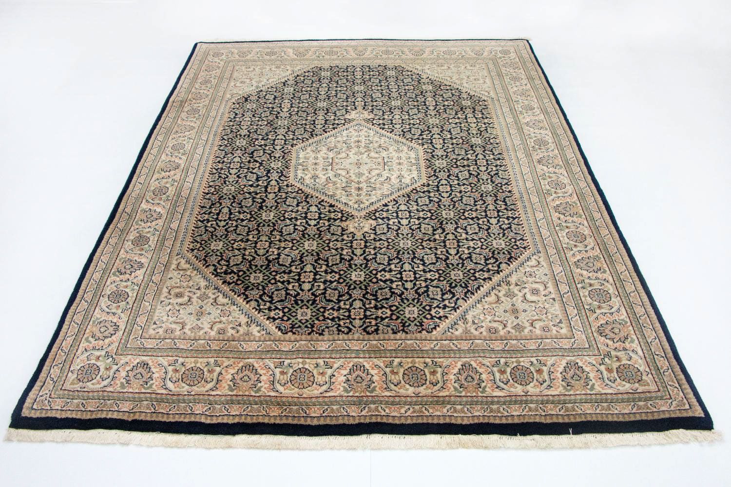 Tapis persan - Bidjar - 248 x 196 cm - bleu foncé