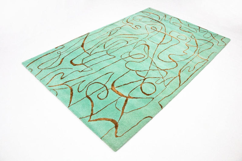 Tapis design - 246 x 154 cm - turquoise