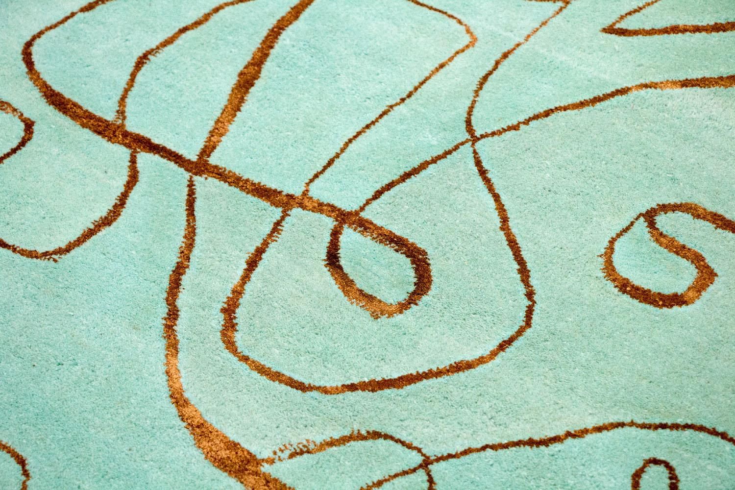 Tapis design - 246 x 154 cm - turquoise