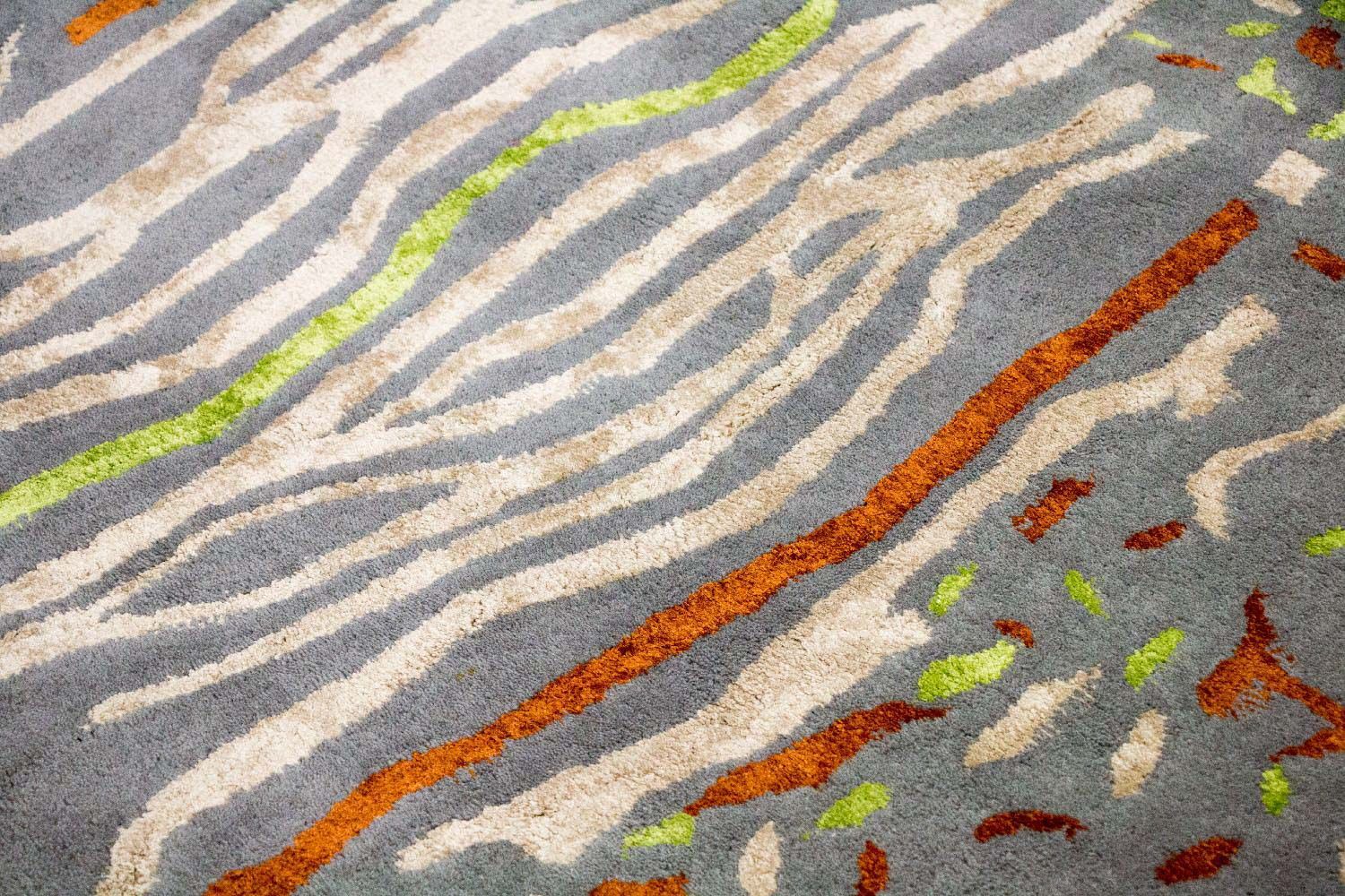 Tapis design - 243 x 152 cm - argent