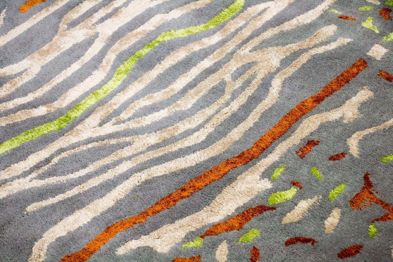 Tapis design - 243 x 152 cm - argent