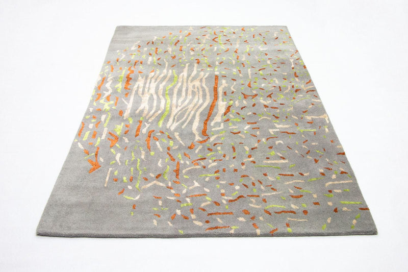 Tapis design - 243 x 152 cm - argent