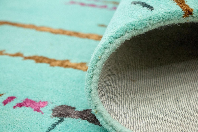 Tapis design - 248 x 154 cm - turquoise