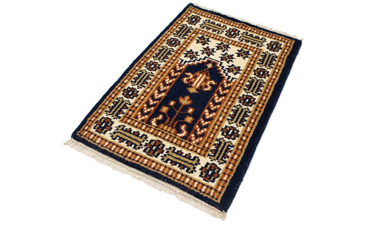 Tapis oriental - 90 x 60 cm - bleu foncé
