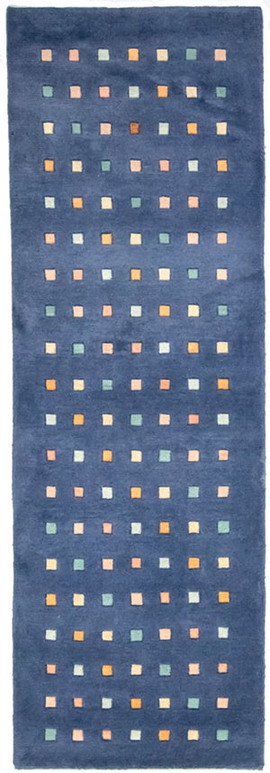 Tapis de couloir Tapis Népalais - 240 x 80 cm - bleu foncé