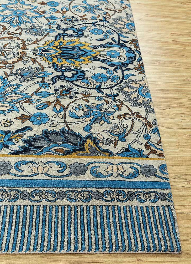 Wollteppich - 300 x 240 cm - blau