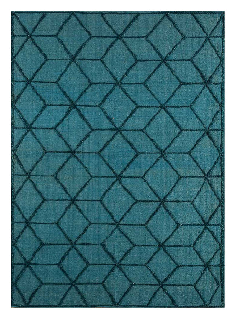 Tapis en laine - 240 x 150 cm - bleu de mer