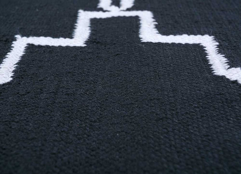 Tapis en laine - 375 x 270 cm - noir et blanc