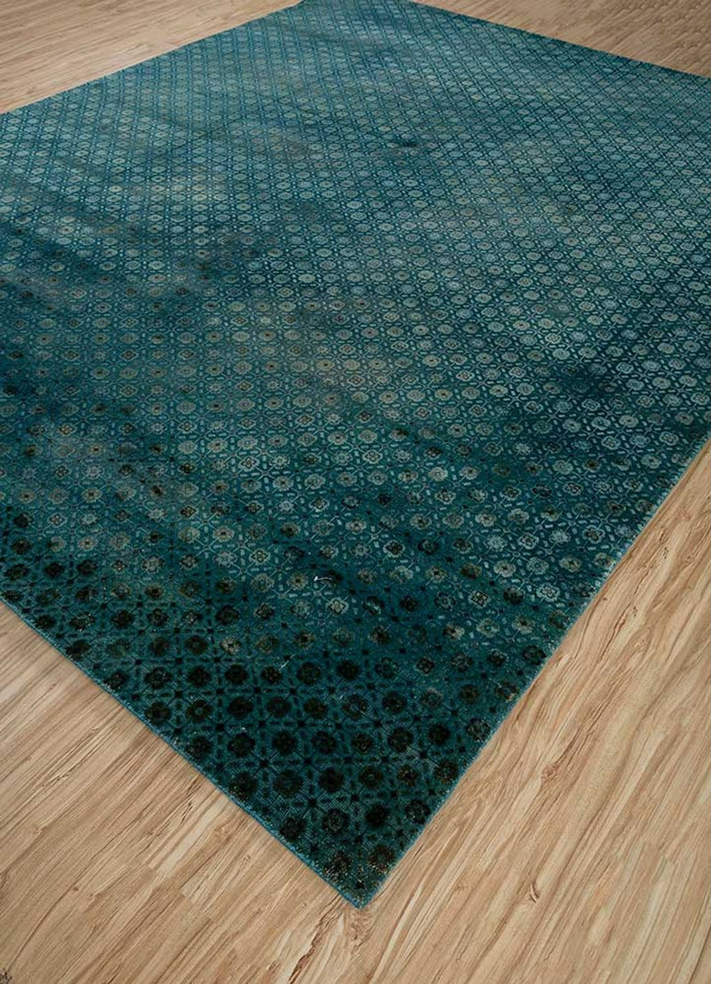 Tapis en laine - 300 x 240 cm - bleu pétrole