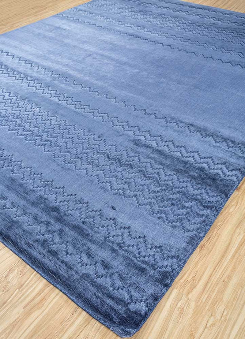 Tapis en viscose - 300 x 240 cm - bleu