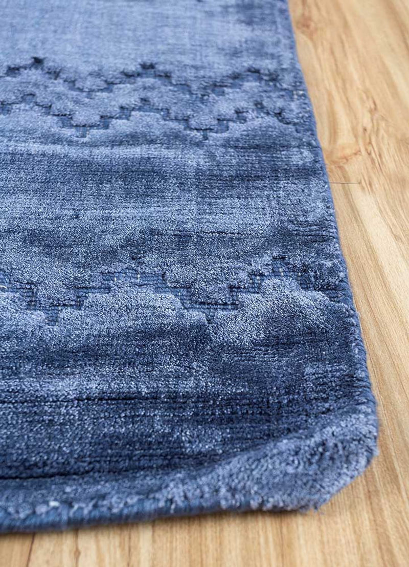 Tapis en viscose - 300 x 240 cm - bleu