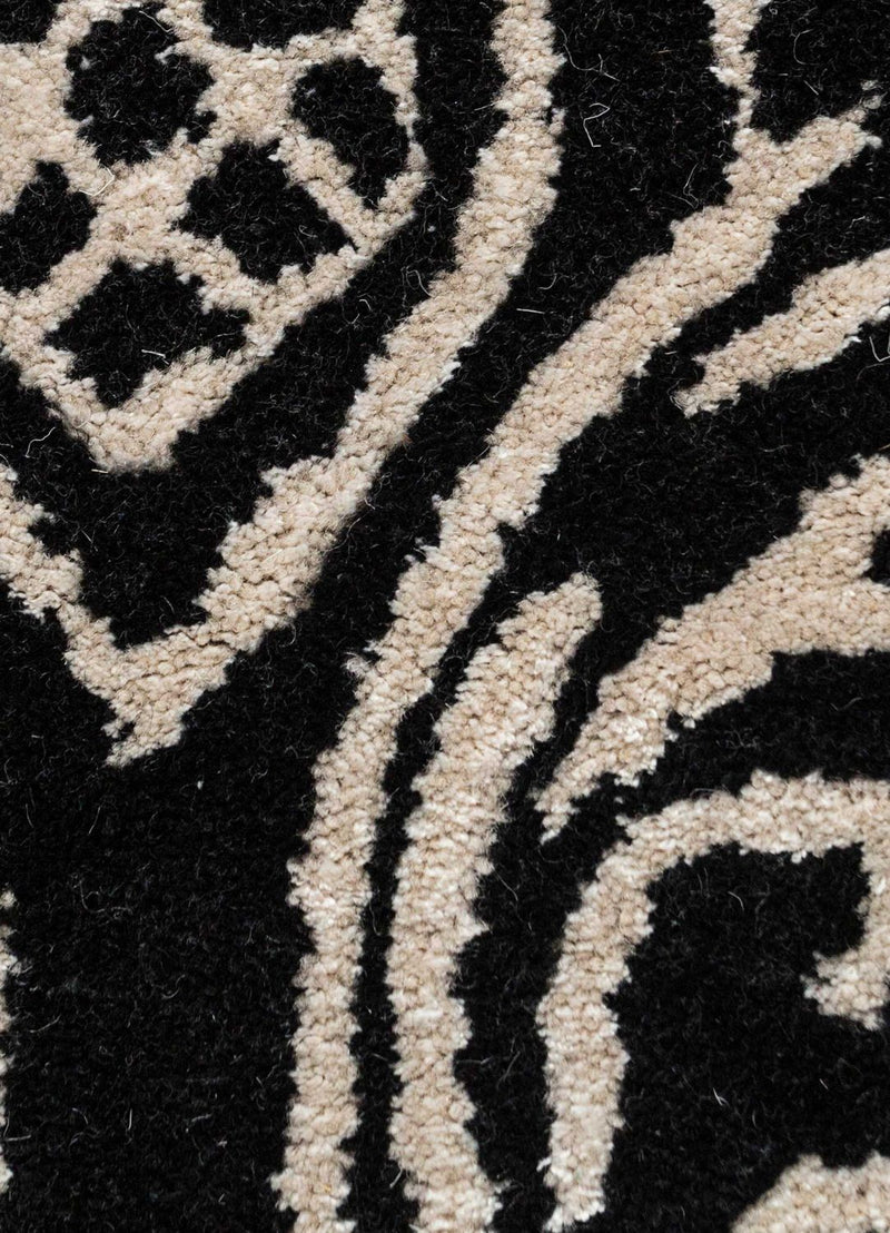 Tapis en laine - 240 x 150 cm - noir et blanc