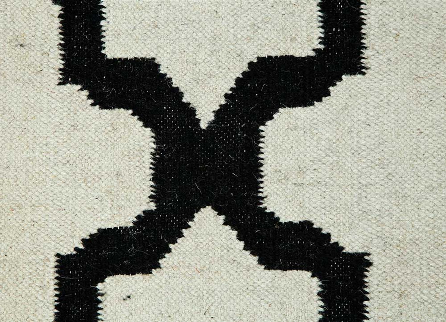 Tapis en laine - 240 x 150 cm - noir et blanc