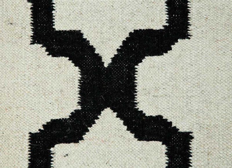 Tapis en laine - 240 x 150 cm - noir et blanc