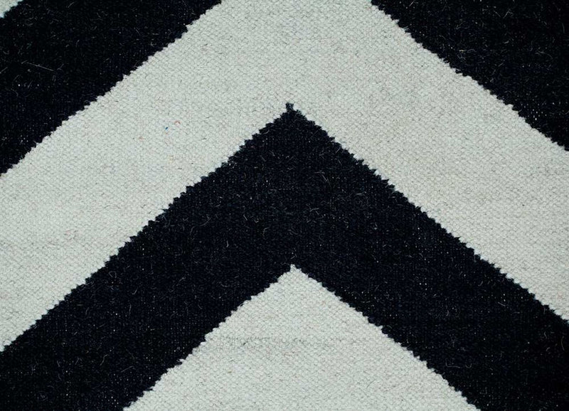 Tapis en laine - 240 x 150 cm - noir et blanc