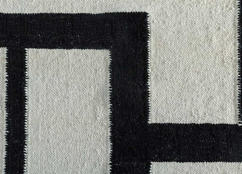 Tapis en laine - 240 x 150 cm - noir et blanc