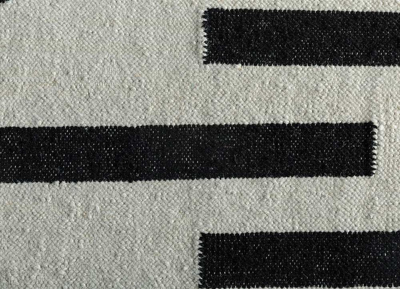 Tapis en laine - 240 x 150 cm - noir et blanc